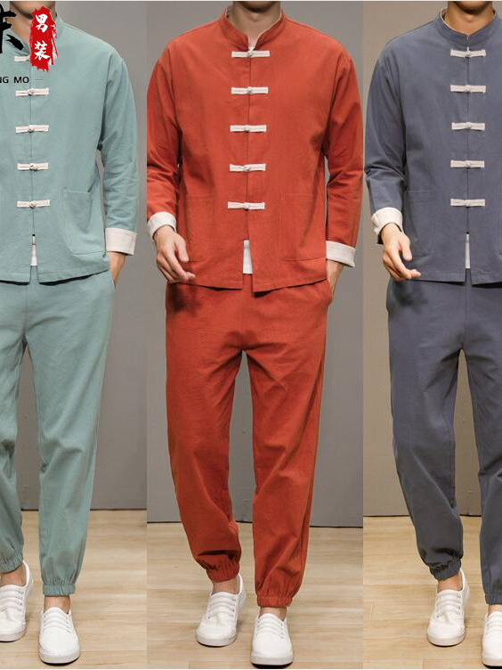 Health & Wellness Tablet Cutter - Chinese Style Cotton Linen Tang Suit