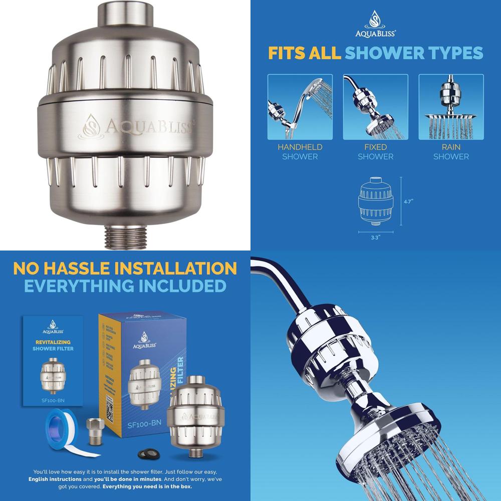 Health & Wellness Tablet Cutter - High Output AquaBliss Shower Filter -
