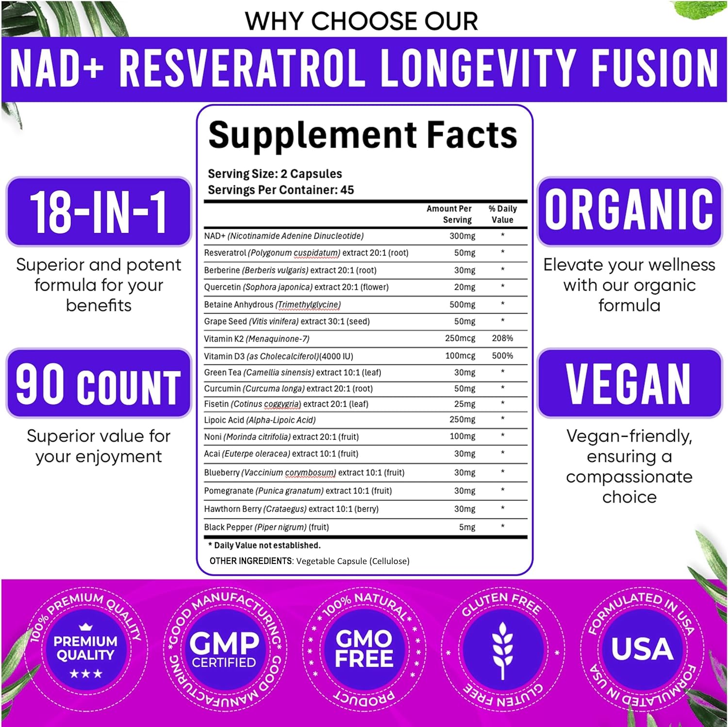 90pcs NAD Supplement - Longevi - Longevity Health & Wellness Hotel reseña y precio
