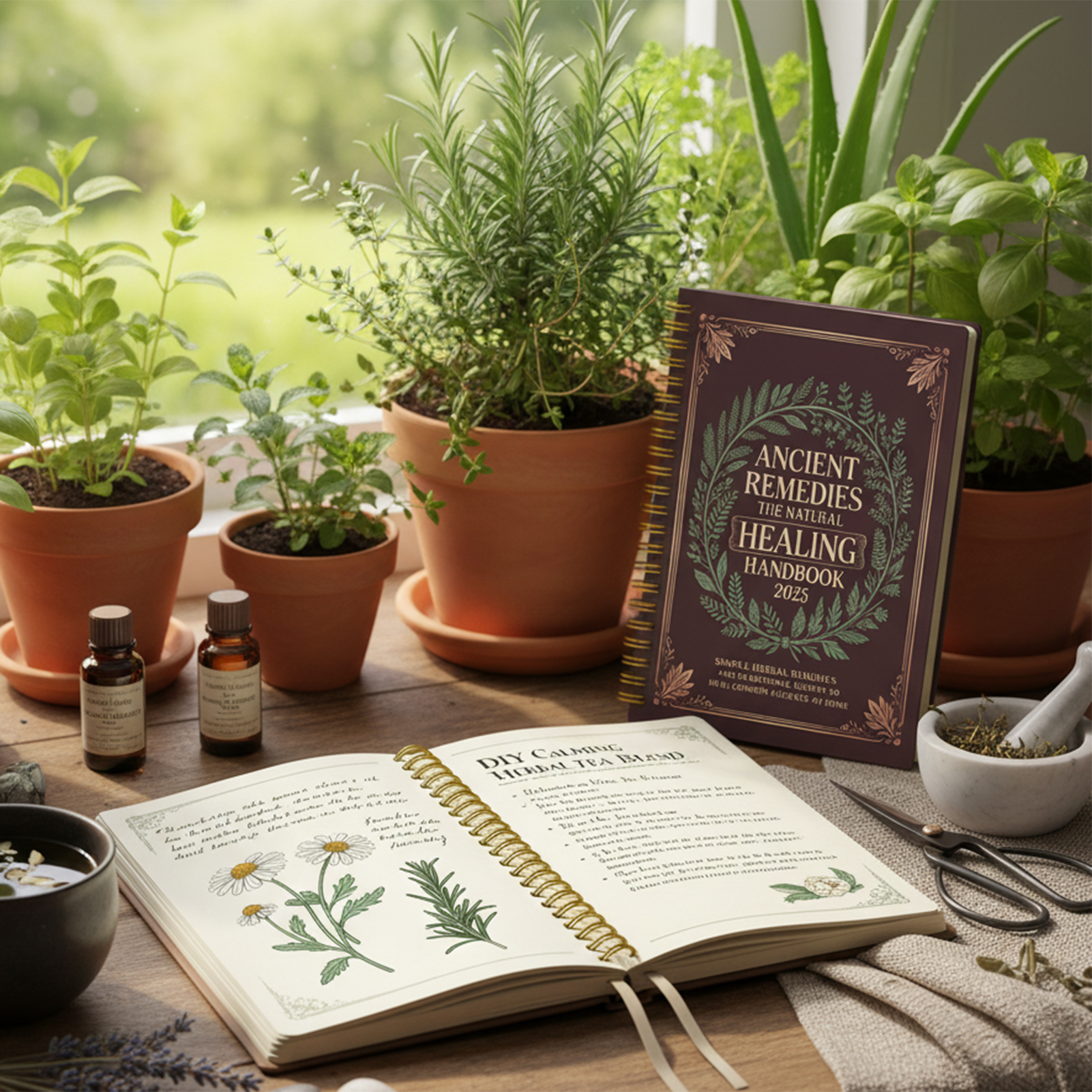 Natural Remedies Handbook with - Health & Wellness Tablet Cutter reseña y precio