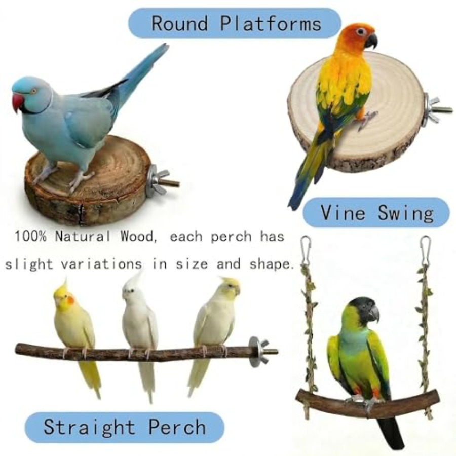 8PCS natural wood bird perches - Health & Wellness Tablet Cutter reseña y precio