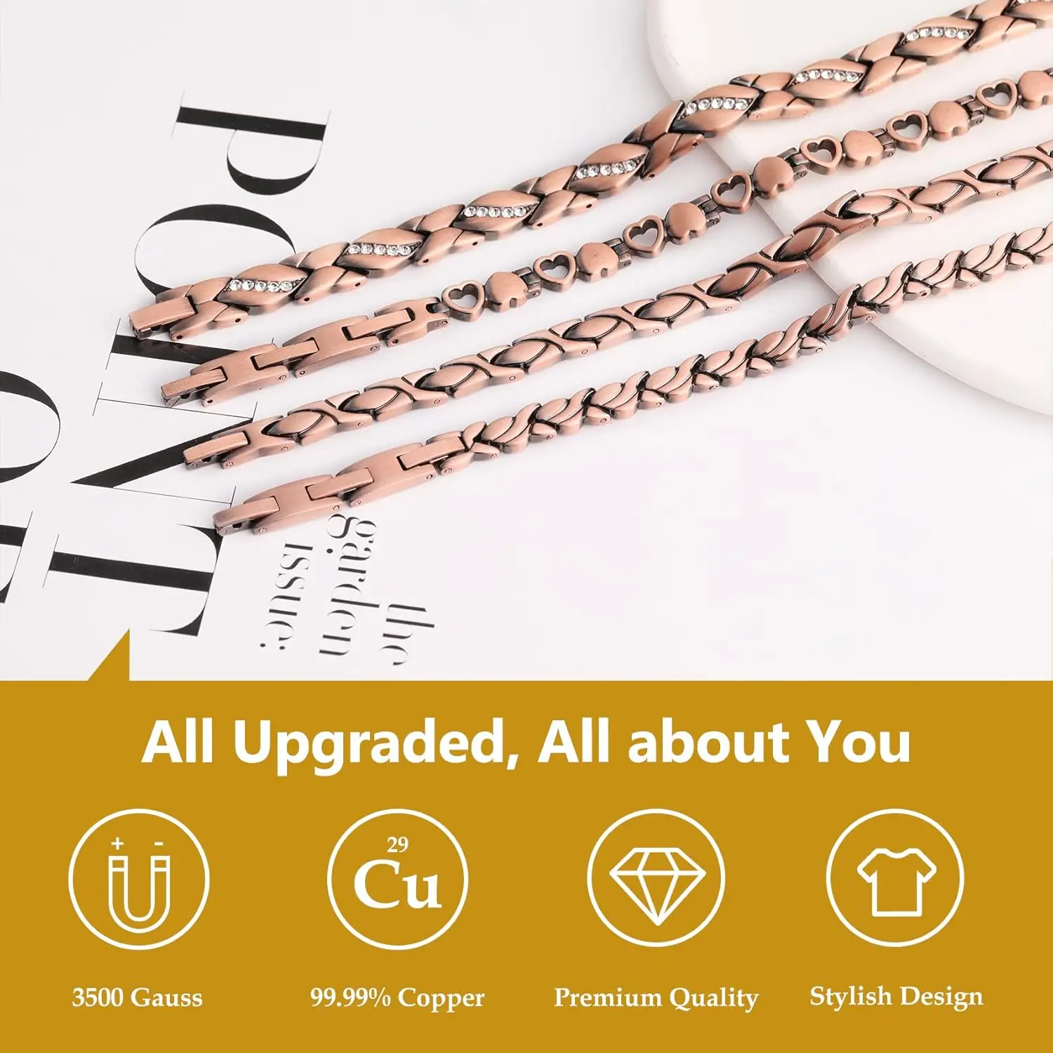ARADOO Pure Copper Magnetic Br - Health Wellness Gifts Women reseña y precio