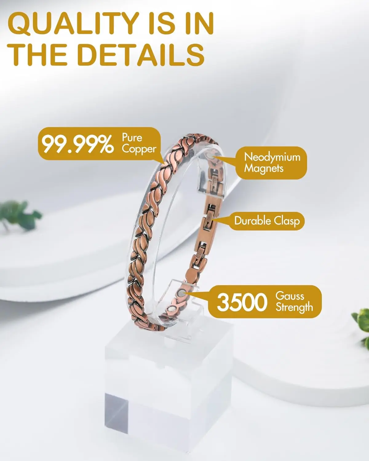 ARADOO Pure Copper Magnetic Br - Health Wellness Gifts Women reseña y precio
